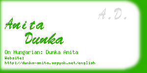 anita dunka business card